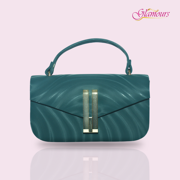 Teal Luxe Bag with Sleek Belt